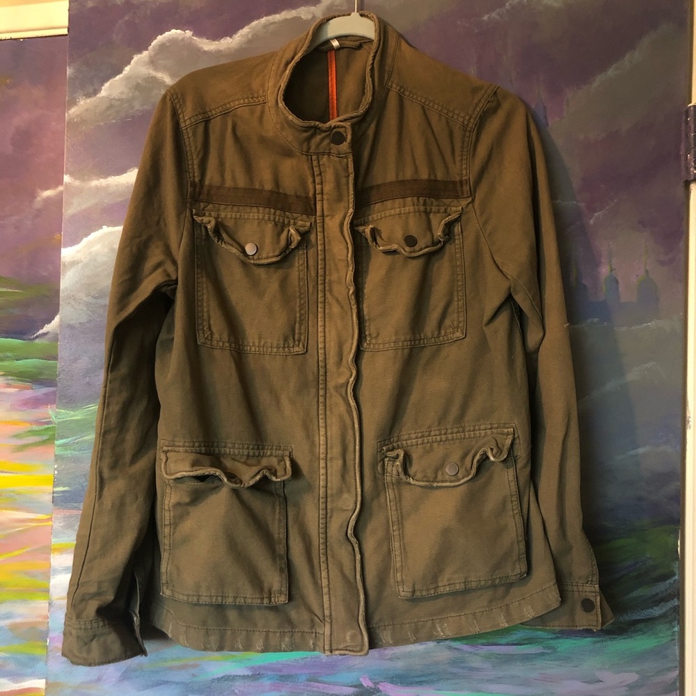 Free People Distressed Army Jacket Size Large